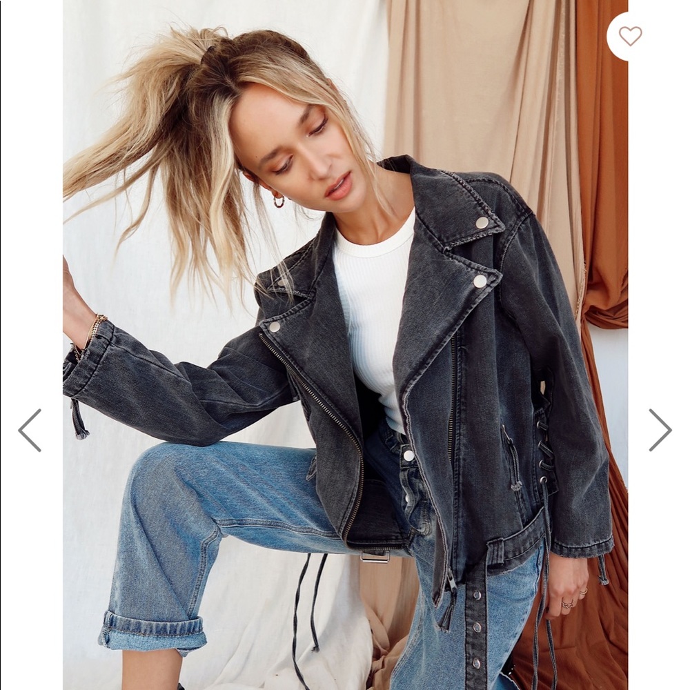 Jet Setter Black Denim Jacket sz M